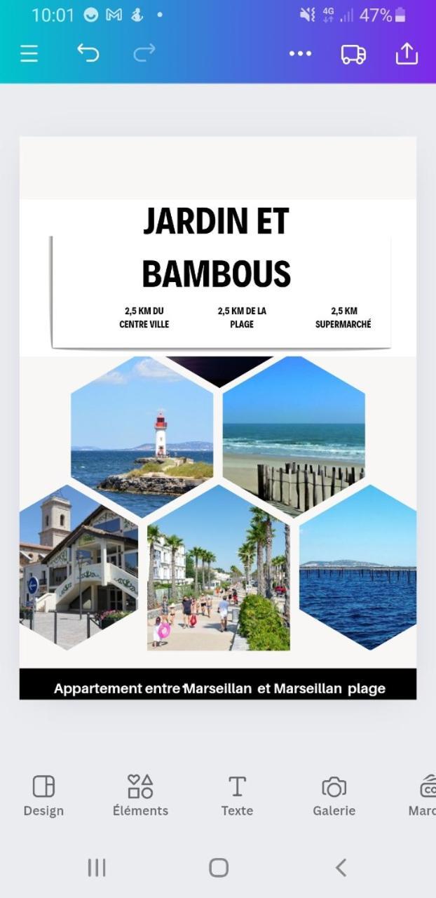 Jardin Et Bambous, Studio Cosy, Classe 2 Etoiles 마르세이앙 외부 사진